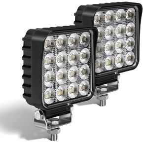 4.3" 12V LED Flood Lights 46W, Tractor Work Light Pods 5300LM Waterproof, Truck Work Lights Bar, 24V Heavy Equipment Off Road SUV UTV ATV 2PCS