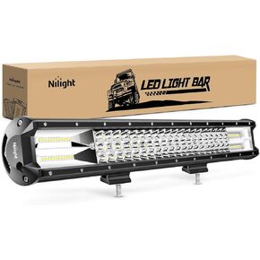 Nilight - 18005C-A 26Inch Triple Row Lights 297W 29700LM Flood Spot Combo Beam Bar Driving Boat Super Bright Led Off Road Trucks,2 Years Warranty