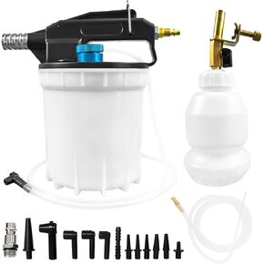 2L Vacuum Brake Bleeder Kit 23 PCS Pneumatic Brake Bleeder Kit One Person Fluid Extractor with Adapters and 1L Refilling Bottle