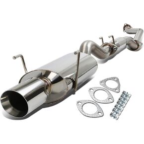 DNA MOTORING CBE-OE-ARSX-S-NRT Stainless Steel Muffler CatBack Exhaust System [Compatible with 02-06 Acura RSX Type-S]