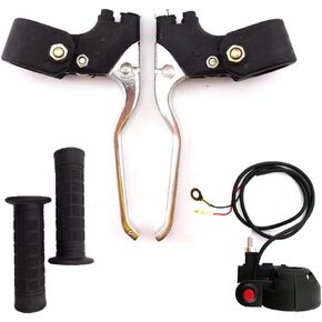 Mini Bike Throttle Handle Grips Kill On Off Switch Brake Levers for 2 Stroke 49cc 50cc Minimoto Kids Pocket Dirt Bike
