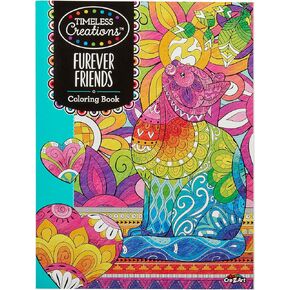 Timeless Creations Furever Friends Creative Coloring Book, Adult Coloring Book Featuring 64 Pages of Adorably Cute Animals