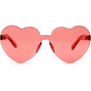 GIFIORE Heart Sunglasses for Women Cute Rimless Heart Shaped Sun Glasses Candy Color Shades