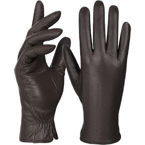FIORETTO Womens Chrome-free Leather Gloves Warm Touchscreen Sheepskin Winter Gloves for Driving W24004