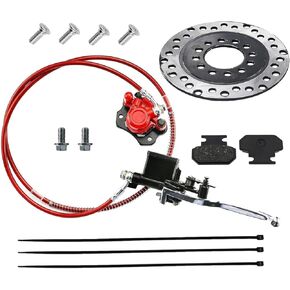 PRO BAT Rear Hydraulic Disc Brake System Caliper ATV Quad Rear Hand Brake Assembly Master Cylinder Caliper Come with Brake Pads for 50cc 70cc 90cc 110cc 125cc 150cc Quad Bike ATV Buggy, Black