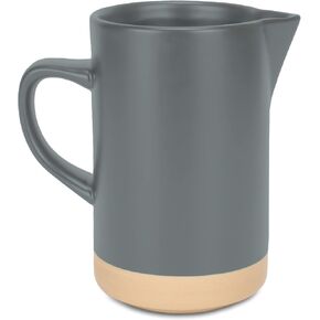 Nat & Jules Raw Bottom Matte Navy Blue 40 ounce Ceramic Pitcher Jug