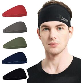 5 Pack Sweat Headbands for Men and Women Sweat Headbands for Unisex Running,Workout,Gym,Sweat Bands Headbands Men Workout and Sports Hairband for Women Thin Fitness Gym,Outdoor for Young Adult.