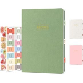 Artake Recipe Book to Write in Your Own Recipes, Blank Cookbook Family Recipe Notebook with Tabs, Aesthetic Blank Cook Book to Organize Your Recipes, 8.5 x 5.5