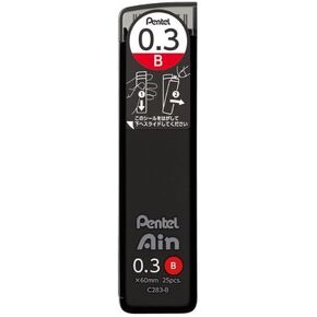 Pentel Ain Leads Refill for Mechanical Pencil | 0.3 mm | B | 25pcs