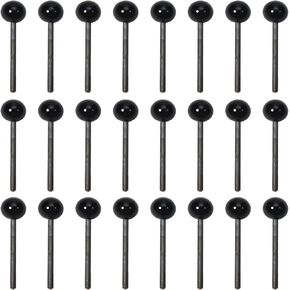 TOAOB 300pcs Black Glass Safety Eyes Set 4mm Small Doll Eyeballs on Wire for DIY Bear Doll Plush Animal Puppet Crafts
