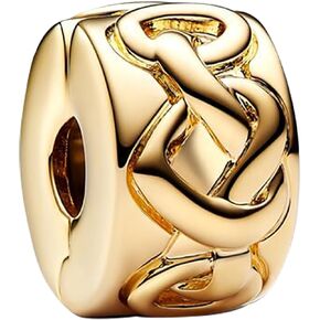 Charms Beads 925 Sterling Silver Gold Love Murano Glass Dangle Pendant with 5A Cubic fits for Charms Bracelets for Woman Girl Mother's Day Christmas Birthday Gift