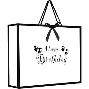 VFUNZA 13" Birthday gift bag, for women/men, Large gift bags for presents, Gift ideas for happy birthday (Black)