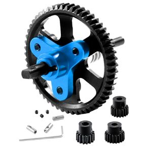 Metal Slipper Clutch Eliminator Differential Locker Gear 54T with 15T/17T/19T Pinions Gear Sets Upgrades Part for 1/10 Rustler/Slash/Stampede VXL 4X4 RC Car,Blue