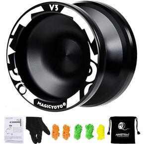 GoolRC V3 Yoyo، لعبة يويو احترافية سريعة الاستجابة للأطفال والمبتدئين، لعبة يويو معدنية مع وقت دوران طويل، 5 خيوط يويو، قفاز وحقيبة