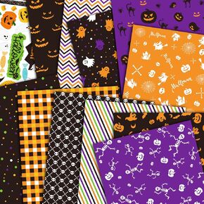 MIAHART 60 Sheet Halloween Pattern Paper Set A5 Size Decorative Craft Paper Origami Paper for Card Making Scrapbook,12 Designs