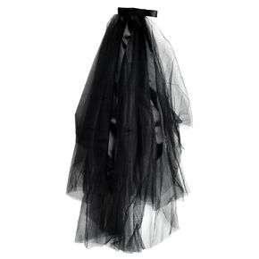 Bridal Veils for Wedding Hair Bow Veil Black Ribbon Bow Hair Clip Barrettes for Women Girls Wedding Veils for Brides Bridesmaids Gothic Hair Accessories for Bachelorette Halloween Coplay Party