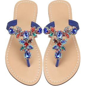 Hinyyrin Available in 13 Colors,Rhinestone Sandals,Women's Flat Sandals,Flip Flop,Jeweled Sandals