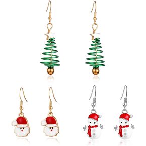 Sibba Drop Dangle Stud Earrings Christmas Festival Set Hypoallergenic Alloy Jewelry Fashion Cute Gifts For Teens Little Kids Teen Girls Ages