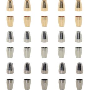 ZZHXSM 30PCS 8x5x13.5mm Zinc Alloy Pendant Bell Rope Clasp Metal Bell Stopper Locking Clip Zip Pull Rope End Toggle Clip for DIY Handmade Clothing Hat Rope Shoelace