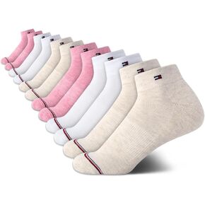 Tommy Hilfiger Women's Quarter Socks - 12 Pack Performance Cushioned Athletic Socks - Arch Support Socks for Women (4-10)