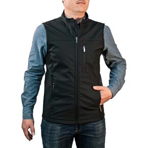 REIMER Men's Softshell Vest Outerwear Windproof Fleece Lined Jacket for Golf Hiking Running