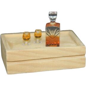 A Set of Exquisite Mini Whiskey Wine Bottle Bar Model,1:12 Scale Dollhouse Miniature Accessories,Verisimilitude Mini Whiskey Wine Decoration Convenient and Nice,Décor Dollhouse Accessories