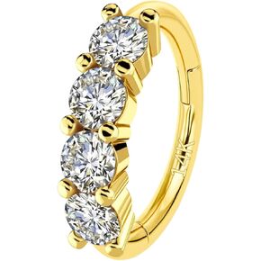 14k Gold Nose Ring Hoop for Women, 16G 6mm Segment Cartilage Earring Hoop, Helix, Rook, Daith, Tragus Body Piercing Jewelry
