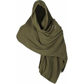 Medieval Shawl Pirate Scarf with Pin, Post Apocalyptic Shaman Cowl Hood Retro Viking Bandana, Renaissance Costume