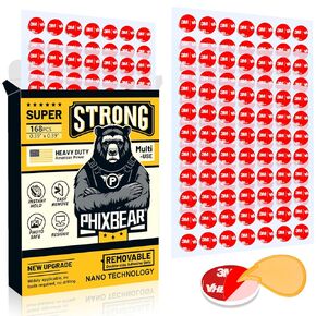 168 Pcs Removable Mounting Putty, Made of 3M VHB, Strong Double Sided Glue Adhesive Dots Clear Museum Sticky Tack for Action Figures Wall Hanging No Residue, 0.39"