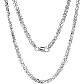 JEWELHEART 14K Gold Square Wheat Chain 1.7mm 2.2mm White Real Gold Chains For Men Diamond Cut Braided Franco Chain Necklace For Women with Lobster Clasp 16" 18" 20" 22" 24"