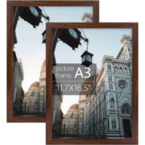 Golden State Art, A2 Picture Frame with Plexiglass, 16.5 x 23.4 Inch Frame - Horizontal and Vertical Display for Wall - Set of 2 (Black)