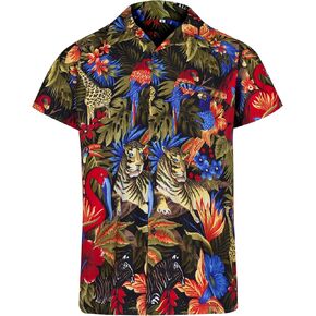 REDSTAR Hawaiian Shirt for Men - Short Sleeve Button Down Tropical Shirts - Casual Summer Beach Shirt with Pocket Loose & Fit