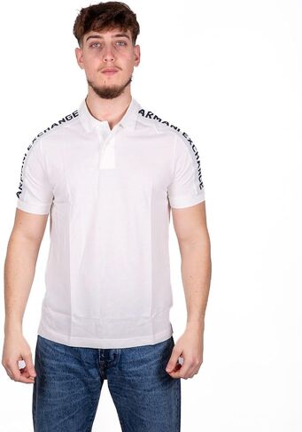 قميص بولو للرجال بأكمام قصيرة وشعار جاكار من Armani Exchange in Saudi Arabia