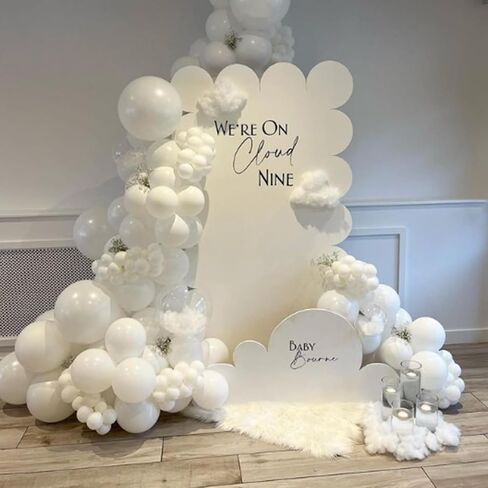 White Balloons 12 inch, White Latex Balloons 50pcs Party Balloons for Engagement Bachelorette Bridal Shower Wedding Party Birthday Decorations in Kuwait