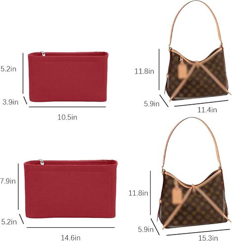 Lckaey tote Organizer Insert for Handbags&Tote Felt Bag for carryall golf cart parts bag Y076Coffee-L in Saudi Arabia