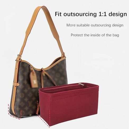 Lckaey tote Organizer Insert for Handbags&Tote Felt Bag for carryall golf cart parts bag Y076Coffee-L in Saudi Arabia