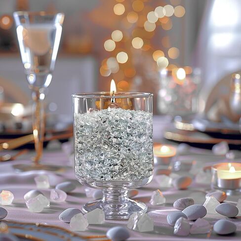 Crushed Mirror Glass for Resin Art,Broken Fire Glass Pieces for Tabletop Fire Pit,Crafts,Home Decorations Vase Fillers,15 OZ in Kuwait
