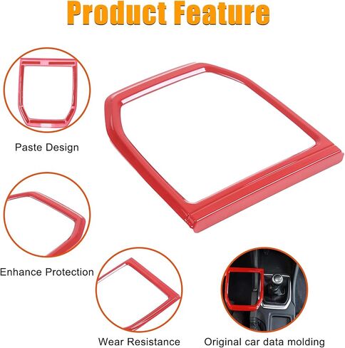 Car Gear Shift Panel Trim Cover Compatible with Subaru WRX 2022 2023 Manual,Central Control Gear Shift Panel Anti-Scratch Protection ABS Accessories (Red) in Saudi Arabia