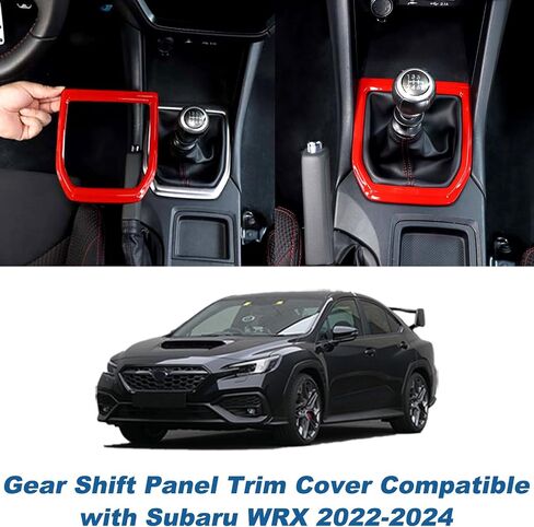 Car Gear Shift Panel Trim Cover Compatible with Subaru WRX 2022 2023 Manual,Central Control Gear Shift Panel Anti-Scratch Protection ABS Accessories (Red) in Saudi Arabia