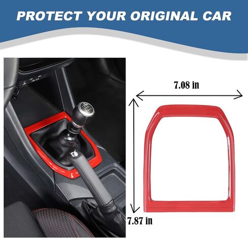 Car Gear Shift Panel Trim Cover Compatible with Subaru WRX 2022 2023 Manual,Central Control Gear Shift Panel Anti-Scratch Protection ABS Accessories (Red) in Saudi Arabia