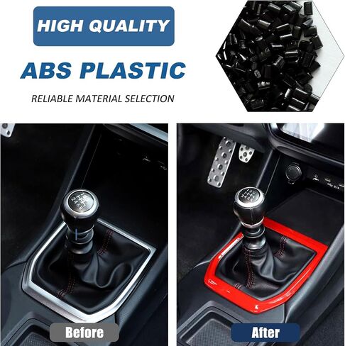 Car Gear Shift Panel Trim Cover Compatible with Subaru WRX 2022 2023 Manual,Central Control Gear Shift Panel Anti-Scratch Protection ABS Accessories (Red) in Saudi Arabia
