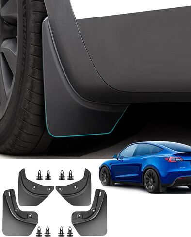 Mud Flaps Splash Guards for Tesla Model Y 2020-2024 Sediment Mudguard No Drilling/Tape Splash Guards Fenders Exterior Accessories for Tesla Model Y (Set of 4) in Saudi Arabia