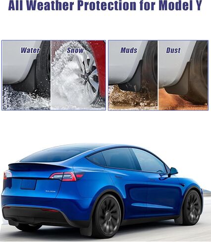Mud Flaps Splash Guards for Tesla Model Y 2020-2024 Sediment Mudguard No Drilling/Tape Splash Guards Fenders Exterior Accessories for Tesla Model Y (Set of 4) in Saudi Arabia