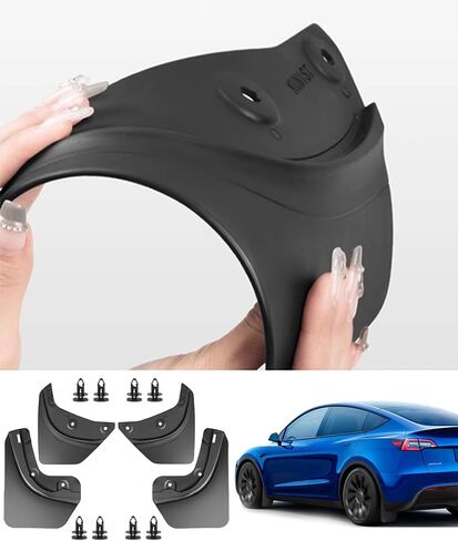 Mud Flaps Splash Guards for Tesla Model Y 2020-2024 Sediment Mudguard No Drilling/Tape Splash Guards Fenders Exterior Accessories for Tesla Model Y (Set of 4) in Saudi Arabia