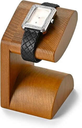 حامل ساعة من الخشب الصلب عرض حامل عرض ساعة معصم واحد (لون داكن) in Kuwait