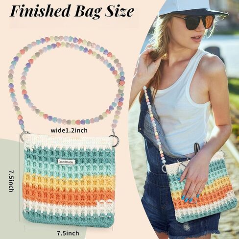 Crochet Kit for Beginners, Gradient Color Doll Tote Bag DIY Knitting Kit with Video Instruction, Crochet Kit for Adults and Children (Orange) in Saudi Arabia