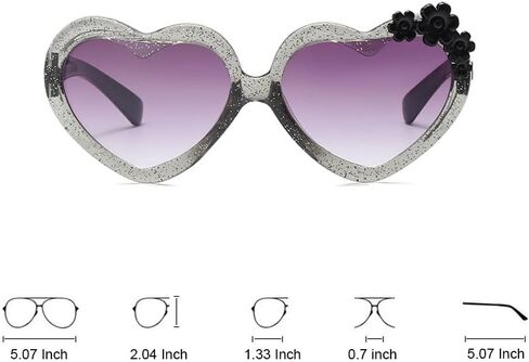 OZPYKAE Girl Heart Flower Sunglasses,Heart Shaped Cute Glasses UV 400 Protection Outdoor Girl Boy Gifts Eyewear Sunglasses in Saudi Arabia