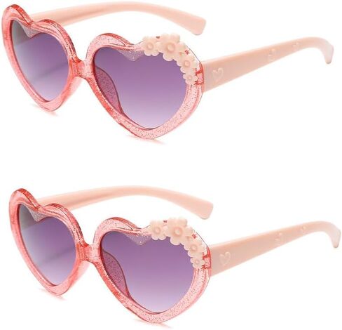 OZPYKAE Girl Heart Flower Sunglasses,Heart Shaped Cute Glasses UV 400 Protection Outdoor Girl Boy Gifts Eyewear Sunglasses in Saudi Arabia