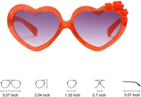 OZPYKAE Girl Heart Flower Sunglasses,Heart Shaped Cute Glasses UV 400 Protection Outdoor Girl Boy Gifts Eyewear Sunglasses in Kuwait