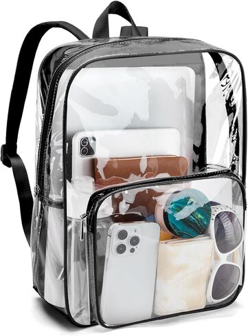Clear Backpack for Stadium Events See Through Backpack Medium Transparent Bag for Women Heavy Duty Wide Straps in Saudi Arabia